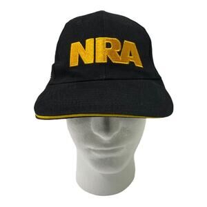 National Rifle Association NRA Ball Cap Hat Black Gold Embroidered Adjustable